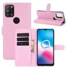 For Alcatel 3X 2020 Litchi Texture Horizontal Flip Protective Case with Holder & Card Slots & Wallet(Pink) - 1