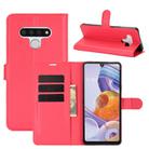 For LG Stylo 6 Litchi Texture Horizontal Flip Protective Case with Holder & Card Slots & Wallet(Red) - 1