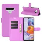 For LG Stylo 6 Litchi Texture Horizontal Flip Protective Case with Holder & Card Slots & Wallet(Purple) - 1