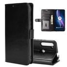 For Motorola One Fusion+ R64 Texture Single Horizontal Flip Protective Case with Holder & Card Slots & Wallet& Photo Frame(Black) - 1