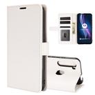 For Motorola One Fusion+ R64 Texture Single Horizontal Flip Protective Case with Holder & Card Slots & Wallet& Photo Frame(White) - 1