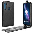 For Motorola One Fusion+ R64 Texture Single Vertical Flip Leather Protective Case with Card Slots & Photo Frame(Black) - 1