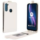 For Motorola One Fusion+ R64 Texture Single Vertical Flip Leather Protective Case with Card Slots & Photo Frame(White) - 1