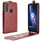For Motorola One Fusion+ R64 Texture Single Vertical Flip Leather Protective Case with Card Slots & Photo Frame(Brown) - 1