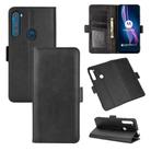 For Motorola One Fusion+ Dual-side Magnetic Buckle Horizontal Flip Leather Case with Holder & Card Slots & Wallet(Black) - 1