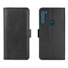 For Motorola One Fusion+ Dual-side Magnetic Buckle Horizontal Flip Leather Case with Holder & Card Slots & Wallet(Black) - 2