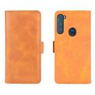 For Motorola One Fusion+ Dual-side Magnetic Buckle Horizontal Flip Leather Case with Holder & Card Slots & Wallet(Yellow) - 2