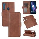 For Motorola One Fusion+ Dual-side Magnetic Buckle Horizontal Flip Leather Case with Holder & Card Slots & Wallet(Brown) - 1