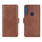 For Motorola One Fusion+ Dual-side Magnetic Buckle Horizontal Flip Leather Case with Holder & Card Slots & Wallet(Brown) - 2