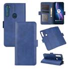 For Motorola One Fusion+ Dual-side Magnetic Buckle Horizontal Flip Leather Case with Holder & Card Slots & Wallet(Dark Blue) - 1