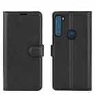 For Motorola One Fusion+ Litchi Texture Horizontal Flip Protective Case with Holder & Card Slots & Wallet(Black) - 2