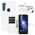 For Motorola One Fusion+ Litchi Texture Horizontal Flip Protective Case with Holder & Card Slots & Wallet(White) - 1