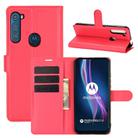 For Motorola One Fusion+ Litchi Texture Horizontal Flip Protective Case with Holder & Card Slots & Wallet(Red) - 1