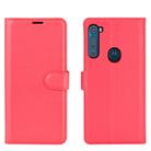 For Motorola One Fusion+ Litchi Texture Horizontal Flip Protective Case with Holder & Card Slots & Wallet(Red) - 2