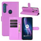 For Motorola One Fusion+ Litchi Texture Horizontal Flip Protective Case with Holder & Card Slots & Wallet(Purple) - 1