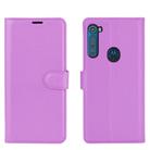 For Motorola One Fusion+ Litchi Texture Horizontal Flip Protective Case with Holder & Card Slots & Wallet(Purple) - 2