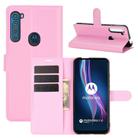 For Motorola One Fusion+ Litchi Texture Horizontal Flip Protective Case with Holder & Card Slots & Wallet(Pink) - 1