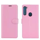 For Motorola One Fusion+ Litchi Texture Horizontal Flip Protective Case with Holder & Card Slots & Wallet(Pink) - 2