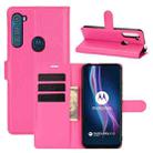 For Motorola One Fusion+ Litchi Texture Horizontal Flip Protective Case with Holder & Card Slots & Wallet(Rose red) - 1