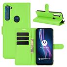 For Motorola One Fusion+ Litchi Texture Horizontal Flip Protective Case with Holder & Card Slots & Wallet(Green) - 1
