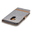 Color Matching Denim Texture Leather Case for LG G7, with Holder & Card Slots & Wallet & Lanyard(Gray) - 4