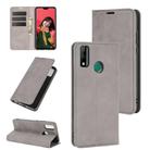 For Huawei Y8S  Retro-skin Business Magnetic Suction Leather Case with Holder & Card Slots & Wallet(Grey) - 1