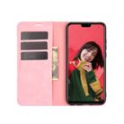 For Huawei Y8S  Retro-skin Business Magnetic Suction Leather Case with Holder & Card Slots & Wallet(Pink) - 3