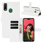 For Huawei Y8S Litchi Texture Horizontal Flip Protective Case with Holder & Card Slots & Wallet(White) - 1