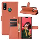 For Huawei Y8S Litchi Texture Horizontal Flip Protective Case with Holder & Card Slots & Wallet(Brown) - 1