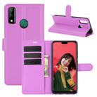 For Huawei Y8S Litchi Texture Horizontal Flip Protective Case with Holder & Card Slots & Wallet(Purple) - 1