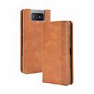 For Asus Zenfone 7 ZS670KS/Zenfone 7 Pro ZS671KS Magnetic Buckle Retro Crazy Horse Texture Horizontal Flip Leather Case  , with Holder & Card Slots & Photo Frame(Brown) - 1