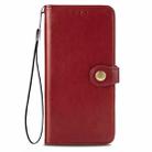 For Samsung Galaxy M31s Solid Color Leather Buckle Phone Case with Lanyard & Photo Frame & Card Slot & Wallet & Stand Function(Red) - 2