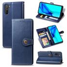 For Huawei Mate 40 Lite/Maimang 9 Solid Color Leather Buckle Phone Case with Lanyard & Photo Frame & Card Slot & Wallet & Stand Function(Blue) - 1