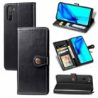 For Huawei Mate 40 Lite/Maimang 9 Solid Color Leather Buckle Phone Case with Lanyard & Photo Frame & Card Slot & Wallet & Stand Function(Black) - 1