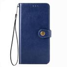 For OPPO Realme C12 Solid Color Leather Buckle Phone Case with Lanyard & Photo Frame & Card Slot & Wallet & Stand Function(Blue) - 2