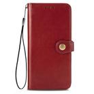 For OPPO Realme C12 Solid Color Leather Buckle Phone Case with Lanyard & Photo Frame & Card Slot & Wallet & Stand Function(Red) - 2