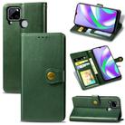 For OPPO Realme C12 Solid Color Leather Buckle Phone Case with Lanyard & Photo Frame & Card Slot & Wallet & Stand Function(Green) - 1