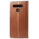 For LG K41S Retro Solid Color Leather Buckle Phone Case with Lanyard & Photo Frame & Card Slot & Wallet & Stand Function(Brown) - 5