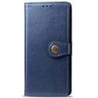 For LG K41S Retro Solid Color Leather Buckle Phone Case with Lanyard & Photo Frame & Card Slot & Wallet & Stand Function(Blue) - 2