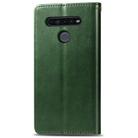 For LG K51S Retro Solid Color Leather Buckle Phone Case with Lanyard & Photo Frame & Card Slot & Wallet & Stand Function(Green) - 5