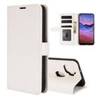 For ZTE A1 ZTG01 (Japanese version) R64 Texture Single Horizontal Flip Protective Case with Holder & Card Slots & Wallet& Photo Frame(White) - 1