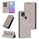 For ZTE Blade 10 Smart / Blade 20 Retro-skin Business Magnetic Suction Leather Case with Holder & Card Slots & Wallet(Grey) - 1