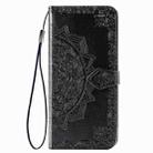 For LG Velvet 5G Mandala Flower Embossed Horizontal Flip Leather Case with Bracket / Card Slot / Wallet / Lanyard(Black) - 3