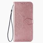 For LG Velvet 5G Mandala Flower Embossed Horizontal Flip Leather Case with Bracket / Card Slot / Wallet / Lanyard(Rose Gold) - 3