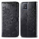 For OPPO A52 Mandala Flower Embossed Horizontal Flip Leather Case with Bracket / Card Slot / Wallet / Lanyard(Black) - 1