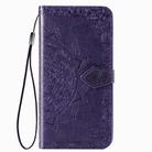 For OPPO A52 Mandala Flower Embossed Horizontal Flip Leather Case with Bracket / Card Slot / Wallet / Lanyard(Purple) - 1