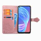 For OPPO A52 Mandala Flower Embossed Horizontal Flip Leather Case with Bracket / Card Slot / Wallet / Lanyard(Rose Gold) - 3