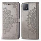 For OPPO A52 Mandala Flower Embossed Horizontal Flip Leather Case with Bracket / Card Slot / Wallet / Lanyard(Gray) - 1