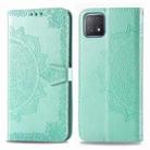 For OPPO A52 Mandala Flower Embossed Horizontal Flip Leather Case with Bracket / Card Slot / Wallet / Lanyard(Green) - 1