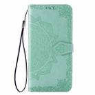 For OPPO A52 Mandala Flower Embossed Horizontal Flip Leather Case with Bracket / Card Slot / Wallet / Lanyard(Green) - 2